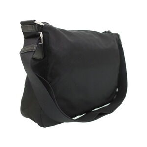 Prada messenger saffiano Crossbody Nero bag Black Tessuto Leather